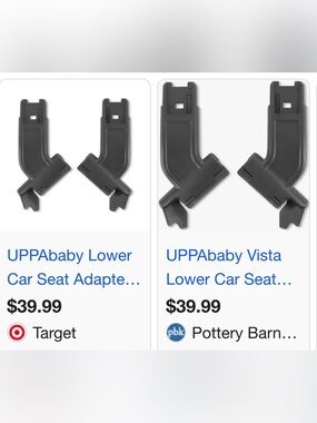 UPPAbaby Vista Lower Car Seat Adapter - Black
